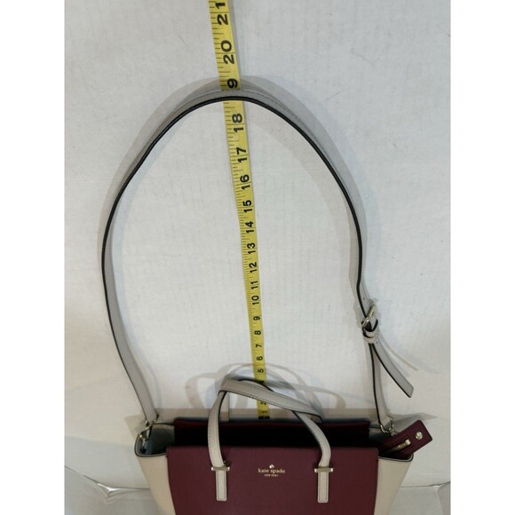 Kate Spade Cedar Street Hayden Satchel Crisp Linen/Merlot W/ Straps MSRP $278 - Picture 10 of 16